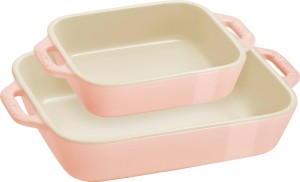 STAUB COOKING Zestaw 2 półmisków prostokątnych, jasnoróżowy