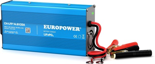 ŁADOWARKA PROSTOWNIK DO AKUMULATORÓW LiFePO4 EUROPOWER CH-LFP/12/20 14,6V 20A KONEKTOR KROKODYLEK - 2973974