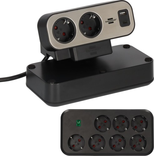 Listwa zasilająca Brennenstuhl Estilo Duplex z ochroną przeciwprzepięciową, 1x USB C, 9x gniazda - 2978607