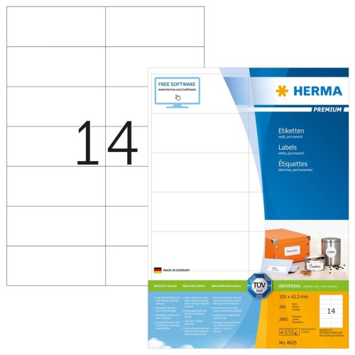 HERMA 4625 etykiet do nadruku Biały Samoprzylepne etykiety do drukowania - 2970567