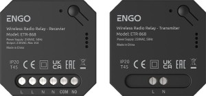 Przekaźnik bezprzewodowy EngoLink, nadajnik+odbiornik sterowany radiowo, 868Mhz, 230V