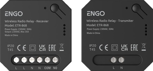 Przekaźnik bezprzewodowy EngoLink, nadajnik+odbiornik sterowany radiowo, 868Mhz, 230V - 2974669