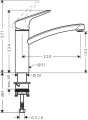 Bateria kuchenna HG Logis 160 kokken - kokkenarmatur m/svingtud, krom - 2967675