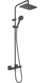 Hansgrohe Showerpipe 230 system prysznicowy 2 głowic(e) Ściana Czarny - 2967686