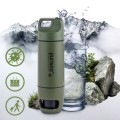 Extralink PURISOO+ BUTELKA Z SYSTEMEM FILTRUJACYM Z POMPKA 400ML FILTR UF + ACF Butelka filtrująca wodę 0,4 l Zielony, Oliwkowy - 3007387