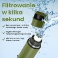 Extralink PURISOO+ BUTELKA Z SYSTEMEM FILTRUJACYM Z POMPKA 400ML FILTR UF + ACF Butelka filtrująca wodę 0,4 l Zielony, Oliwkowy - 3007395