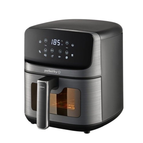ELDOM FRYTKOWNIC BEZTŁUSZCZOWA FR45 FRITELO 1500W REGULACJA TEMP 80-200°C SZKLANE OKNO W POJEMNIKU DOTYKOWY PANEL STERUJĄCY - 2995605