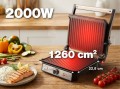 ELDOM GRIIL KONTAKTOWY GK200 2000W, REGULACJA TEMPERATURY, DWA POJEMNIKI NA TŁUSCZ, PŁYTY Z NIE PRZYWIERAJĄCĄ POWŁOKĄ - 2995672
