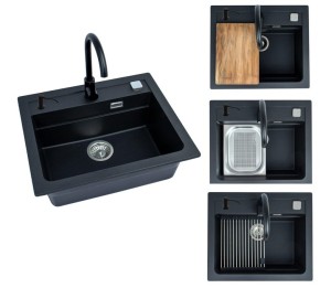 SINK ATROX30 G91 WITH MIXER BLACK