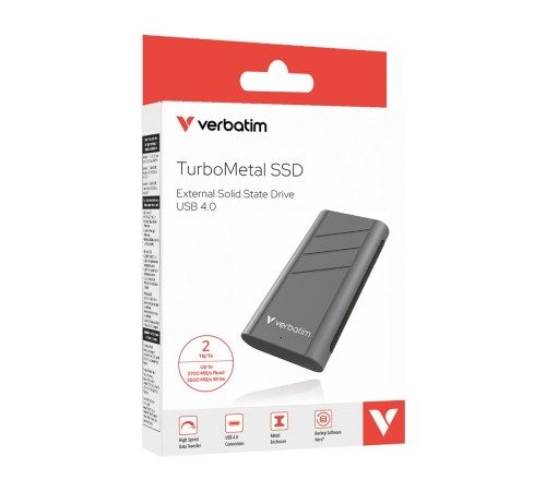 Verbatim TurboMetal SSD USB4 2TB USB Type-C USB4 Gen 2x2 Srebrny - 3008642