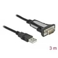 DeLOCK 65962 kabel równoległy Czarny 3 m USB Typu-A DB-9 - 3002435