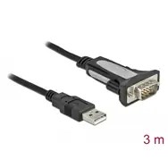DeLOCK 65962 kabel równoległy Czarny 3 m USB Typu-A DB-9