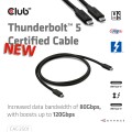 CLUB3D CAC-2501 kabel Thunderbolt 1 m 120 Gbit/s Czarny - 3002446