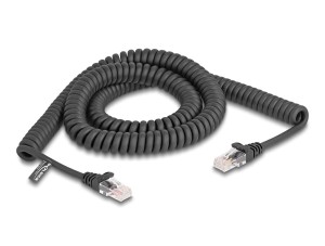 DeLOCK Spiralny kabel RJ45 męski na męski Cat.5e 3 m czarny
