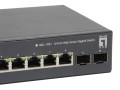 Przełącznik LevelOne GEP-1051 - Inteligentny - 8 x 10/100/1000 (PoE+) + 2 x Gigabit SFP - Biurko, Montaż w szafie - PoE+ (70W) - 2976338