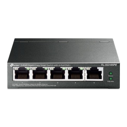 Switch TP-Link TL-SG105PE Zarządzany L2 Gigabit Ethernet (10/100/1000) Obsługa PoE Czarny - 3019057