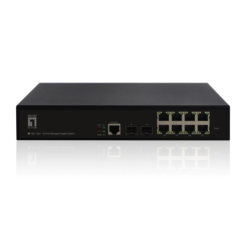10-portowy zarządzalny przełącznik gigabitowy L2, 2x GE SFP Producent: LEVELONE (GEL-1061V2) - 2976293