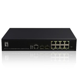 Zarządzalny przełącznik PoE+ LevelOne GB/L2 10-portowy 19" 180 W 1 Gb/s