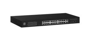 Przełącznik LevelOne WebSmart/GB PoE 28-portowy 19" 375W 1Gbps