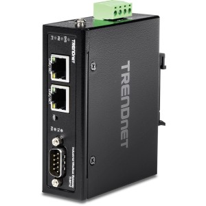 Brama przemysłowa TRENDnet TI-M12 - 100Mb LAN, RS-232, RS-485, Modbus, RS-442 - DC - Możliwość montażu na ścianie / szynie DIN - Zgodny z TAA
