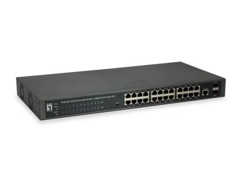 Przełącznik LevelOne WebSmart/GB PoE+ 26-portowy 19" 370W 1Gbps - 2976260