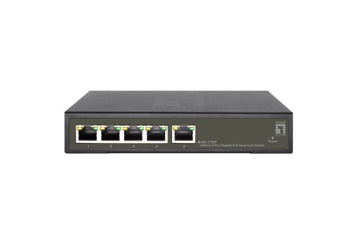 5-portowy gigabitowy przełącznik PoE Smart Lite - 802.3at/af PoE - 4 wyjścia PoE - Budżet mocy 60 W PoE (GES-2105P) - 2976279