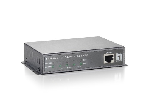 Przełącznik LevelOne GEP-0520 - 4 x 10/100/1000 PoE + 1 x 10/100/1000 - Pulpit - 2976452