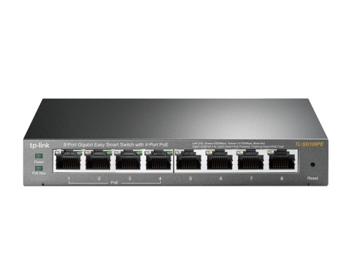 TP-Link TL-SG108PE Zarządzany L2 Gigabit Ethernet (10/100/1000) Obsługa PoE Czarny - 2976350