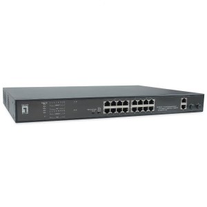 LevelOne FGP-2031 przełącznik sieciowy Nie zarządzany Fast Ethernet (10/100) Obsługa PoE 1U Czarny
