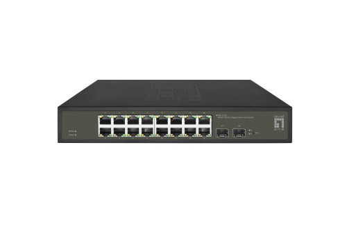 LevelOne Hilbert 18-portowy gigabitowy przełącznik Smart Lite - 16 x Gigabit RJ45 - 2 x Gigabit SFP - 2976542
