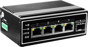 LevelOne IGP-0502 - Przełącznik - -40 °C do 75 °C - 4 x 10/100/1000 (PoE+) + 1 x Gigabit SFP - Biurko, Montaż na szynie DIN, Możliwość montażu na ścianie - PoE+ (120 W) - Zasilanie prądem stałym