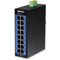 TRENDnet TI-G160I - switch - zarządzany - 16 x 10/100/1000 - możliwość montażu na szynie DIN - DC - 2976701