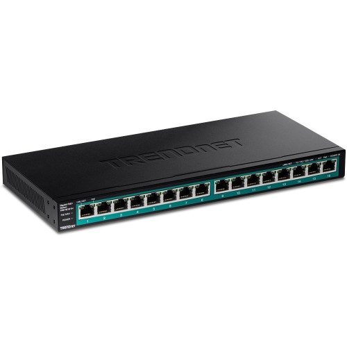 Trendnet TPE-TG161H przełącznik sieciowy Gigabit Ethernet (10/100/1000) Obsługa PoE Czarny - 2976919