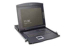 Digitus Konsola modułowa z monitorem TFT o przekątnej 17” (43,2 cm), 8-portowym przełącznikiem KVM & touchpadem, klawiatura niemiecka