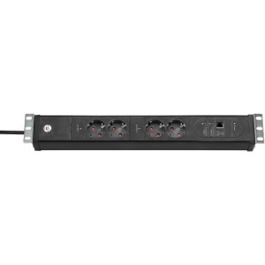 Listwa zasilająca brennenstuhl Premium-Web-Line V3 - do montażu w szafie serwerowej - Ethernet - Złącza wyjściowe: 4 - 48,3 cm (19") - 3,0 m Przewód