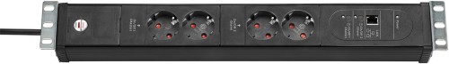 Listwa zasilająca brennenstuhl Premium-Web-Line V3 - do montażu w szafie serwerowej - Ethernet - Złącza wyjściowe: 4 - 48,3 cm (19") - 3,0 m Przewód - 2978637