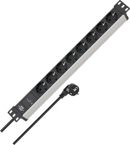 Brennenstuhl - SS 19.500A - Alu-Line - Listwa zasilająca 8-drożna, 2m