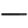LogiLink PDU8P01 rozdzielacz zasilania PDU 8 x gniazdo sieciowe 1U Czarny - 3003268