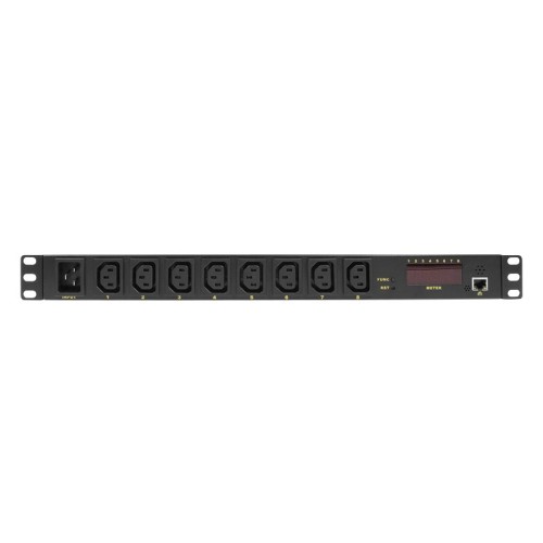 LogiLink PDU8P01 rozdzielacz zasilania PDU 8 x gniazdo sieciowe 1U Czarny - 3003268