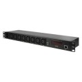 LogiLink PDU8P01 rozdzielacz zasilania PDU 8 x gniazdo sieciowe 1U Czarny - 3003264
