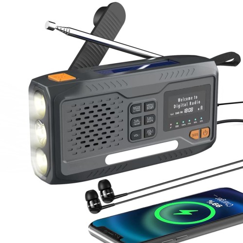 Extralink RADIO AWARYJNE BLUETOOTH SOLARNE Z KORBKA DYNAMO POWERBANK 4000MAH Z LATARKA SOS BT-4000 Przenośny Analogowe i cyfrowe Czarny, Pomarańczowy - 2982122