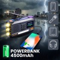 Extralink RADIO AWARYJNE BLUETOOTH SOLARNE Z KORBKA DYNAMO POWERBANK 4000MAH Z LATARKA SOS BT-4000 Przenośny Analogowe i cyfrowe Czarny, Pomarańczowy - 2982133
