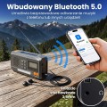 Extralink RADIO AWARYJNE BLUETOOTH SOLARNE Z KORBKA DYNAMO POWERBANK 4000MAH Z LATARKA SOS BT-4000 Przenośny Analogowe i cyfrowe Czarny, Pomarańczowy - 2982130