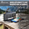 Extralink RADIO AWARYJNE BLUETOOTH SOLARNE Z KORBKA DYNAMO POWERBANK 4000MAH Z LATARKA SOS BT-4000 Przenośny Analogowe i cyfrowe Czarny, Pomarańczowy - 2982125