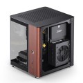 Obudowa PC Jonsbo TK-0, Mini-Tower, Mini-ITX, Tempered Glass, Holz - schwarz - 3023381