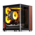 Obudowa PC Jonsbo TK-0, Mini-Tower, Mini-ITX, Tempered Glass, Holz - schwarz - 3023374