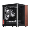 Obudowa PC Jonsbo TK-0, Mini-Tower, Mini-ITX, Tempered Glass, Holz - schwarz - 3023375