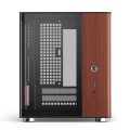 Obudowa PC Jonsbo TK-0, Mini-Tower, Mini-ITX, Tempered Glass, Holz - schwarz - 3023382