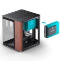 Obudowa PC Jonsbo TK-0, Mini-Tower, Mini-ITX, Tempered Glass, Holz - schwarz - 3023395
