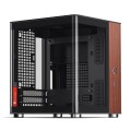 Obudowa PC Jonsbo TK-0, Mini-Tower, Mini-ITX, Tempered Glass, Holz - schwarz - 3023376